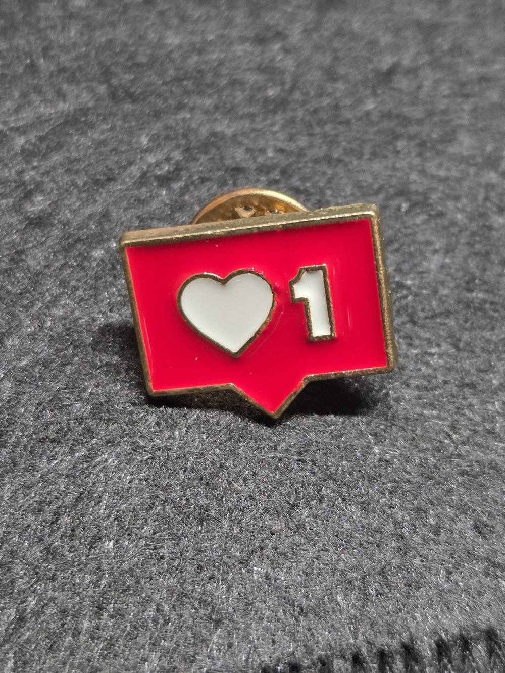 **Social Media "Like 1" Enamel Pin - Red & White**